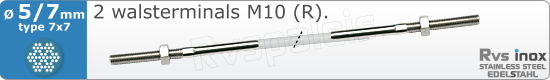 RVS  Geassembleerde Kabel 5-7mm(7x7) 2xm83207x757