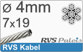 RVS  Geassembleerde Kabel 4mm(7x19)