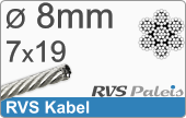 RVS  Geassembleerde Kabel 8mm(7x19)