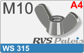 RVS  Vleugelmoeren Ws 315 - A4 M10