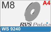 RVS  Sluitring Ws 9240 M8