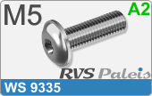 RVS Schroef Binnenzeskant Ws 9335 M5