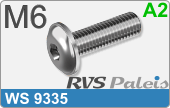 RVS Schroef Binnenzeskant Ws 9335 M6