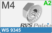 RVS  Zeskant Moeren Ws 9345 M4