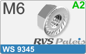RVS  Zeskant Moeren Ws 9345 M6