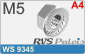 RVS  Zeskant Moeren Ws 9345 M5